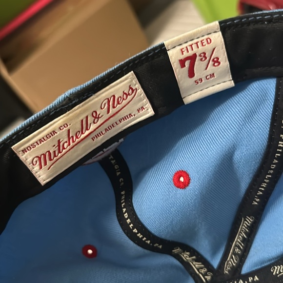 Mitchell & Ness Houston Oilers Powder Blue Fitted Hat Size 7 3/8 - Picture 4 of 4